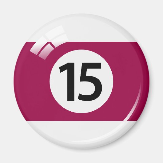 Nummer vijftien biljartbal koelkast magneet (Voorkant)