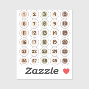 Nummer voor maandplanner sticker