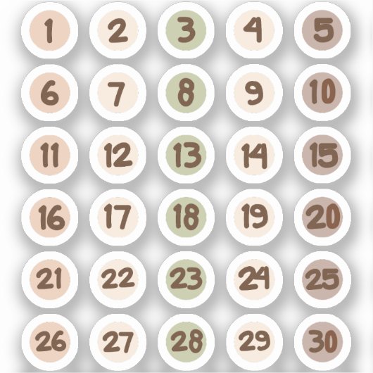 Nummer voor maandplanner sticker (Voorkant)