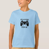 Nummer wijzigen, speler vier-matchingpadgamer t-shirt (Voorkant)