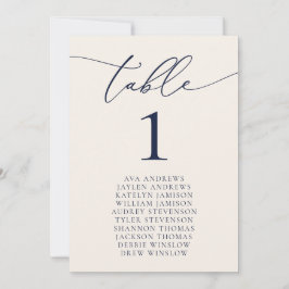 Nummer zeemijttafel blauw en crèmeweduwen kaart