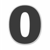 Nummer Zero Black en White Sticker (Voorkant)