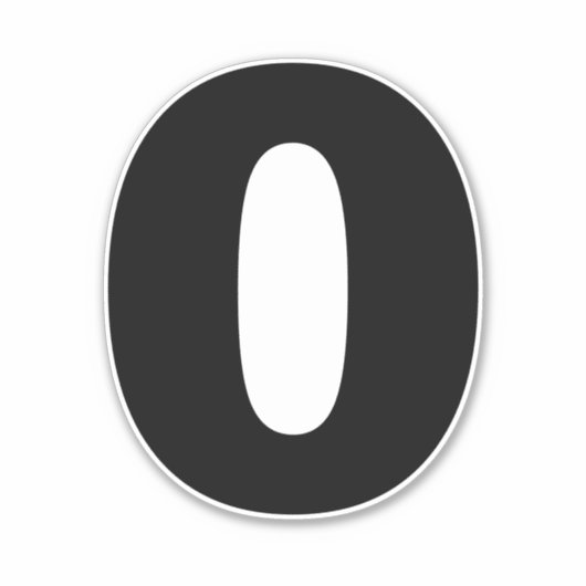 Nummer Zero Black en White Sticker (Voorkant)