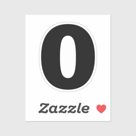 Nummer Zero Black en White Sticker (Vel)