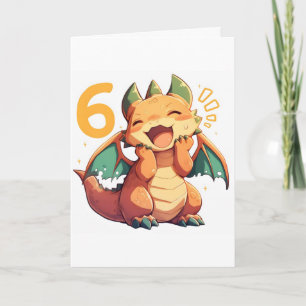 Nummer Zes Happy Dragon Anime Feestdagen Kaart