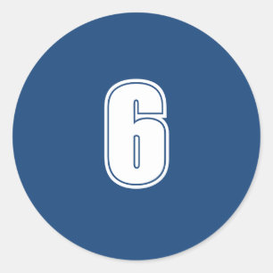 Nummer zes planning benodigdheden eenvoudig 6 mari ronde sticker