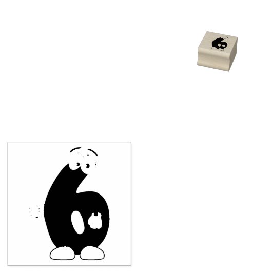 Nummer zes rubberstempel (Gestempeld)