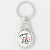 Nummer zes sleutelhanger (Voorkant)