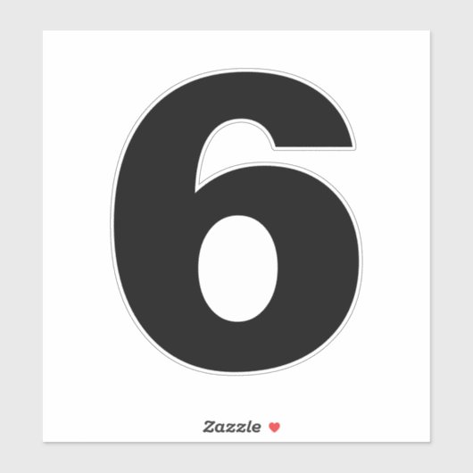 Nummer zes zwart-wit. Nummer 6 Sticker (Vel)