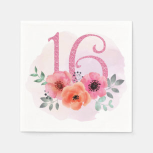 Nummer Zestien met Bloemen Servet