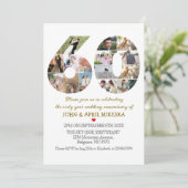 Nummer Zestig Custom Photo Wedding Jubileum Kaart (Staand voorkant)