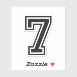 Nummer zeven 7-lettertype sportschool sticker