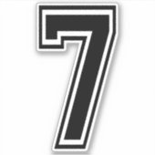 Nummer zeven 7 Sticker sport (Voorkant)