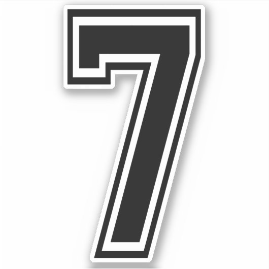 Nummer zeven 7 Sticker sport (Voorkant)