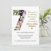 Nummer zeven aangepaste foto bruiloft Jubileum Kaart (Staand voorkant)