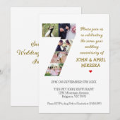 Nummer zeven aangepaste foto bruiloft Jubileum Kaart (Voorkant / Achterkant)