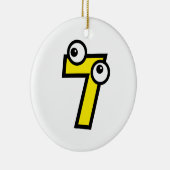 Nummer zeven keramisch ornament (Rechts)