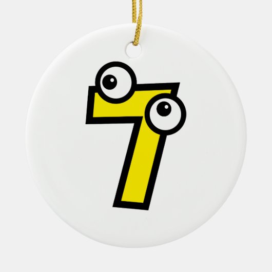 Nummer zeven keramisch ornament (Voorkant)