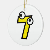 Nummer zeven keramisch ornament (Links)