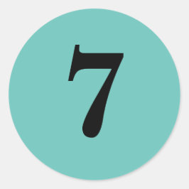 Nummer Zeven planningsbenodigdheden eenvoudig 7 aq Ronde Sticker