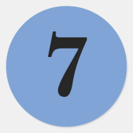 Nummer Zeven planningsbenodigdheden eenvoudig 7 bl Ronde Sticker