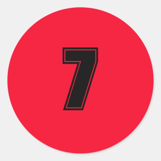 Nummer Zeven planningsbenodigdheden eenvoudig 7 ro Ronde Sticker (Voorkant)