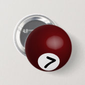 Nummer Zeven Pool Ball Button (Voorkant /achterkant)