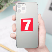 Nummer zeven rode en witte sticker (Telefoon)