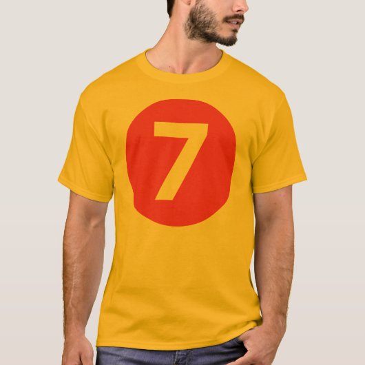 Nummer zeven rood t-shirt (Voorkant)