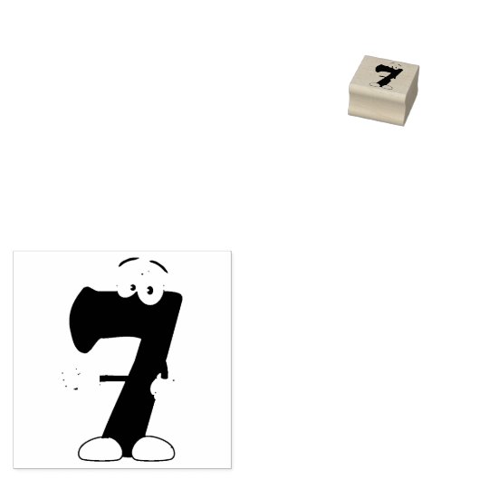Nummer zeven rubberstempel (Gestempeld)