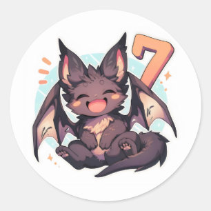 Nummer Zeven Schattig Fantasie Dier Ronde Sticker