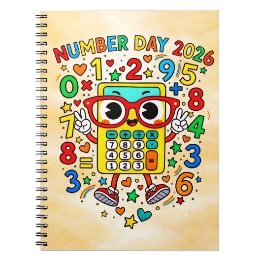 Nummerdag 2026 Rekenmachine Wiskunde Notitieboek (Voorkant)