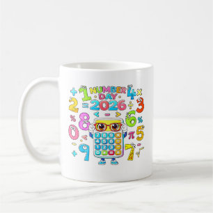 Nummerdag 2026 Rekenmachine Wiskunde Ontwerp voor Koffiemok