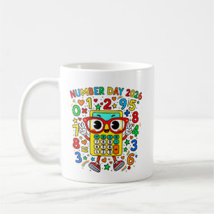 Nummerdag 2026 Uil Rekenmachine Wiskunde Ontwerp Koffiemok