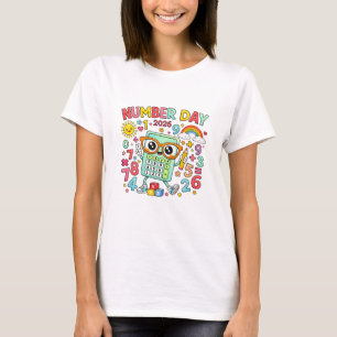 Nummerdag 2026 Uil Rekenmachine Wiskunde T-shirt