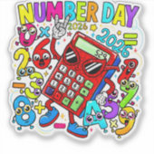 Nummerdag 2026 Wiskunde Sticker voor Kinderen UK S (Voorkant)