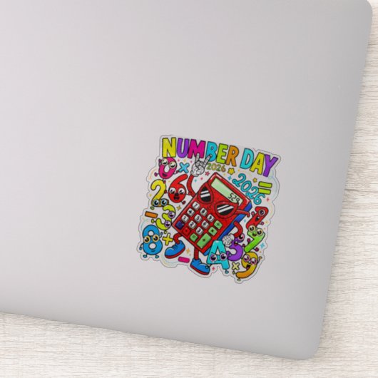 Nummerdag 2026 Wiskunde Sticker voor Kinderen UK S (Detail)