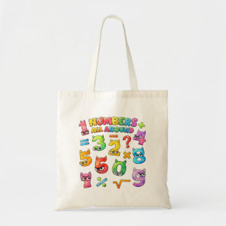 Nummerdag Boodschappentas | Kleurrijke Wiskundige Tote Bag