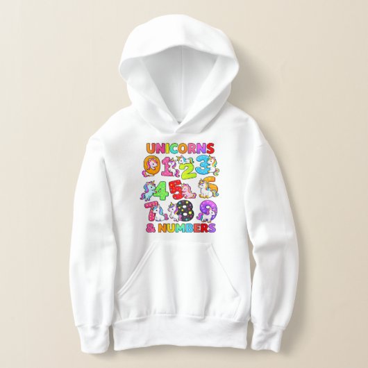 Nummerdag Eenhoorn Nummers Wiskunde Hoodie (Laagn)