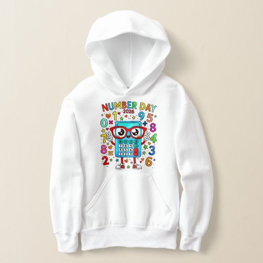 Nummerdag Kinderen Hoodie | Leuke Wiskunde Robot N (Laagn)