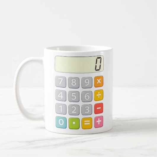 Nummerdag Rekenmachine Wiskunde Ontwerp voor Kinde Koffiemok (Links)