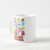 Nummerdag Stad Nummers Wiskunde Ontwerp voor Kinde Koffiemok (Voorkant links)