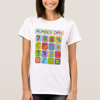 Nummerdag Wiskunde Iconen Rekenmachine T-shirt