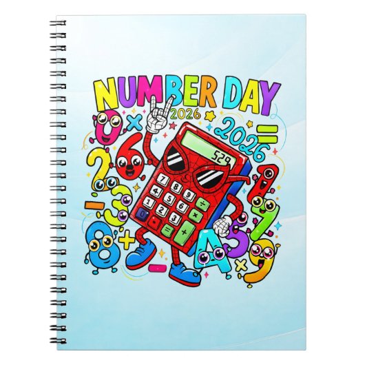 Nummerdag Wiskunde Notitieboek | Leuke Kleurrijke (Voorkant)