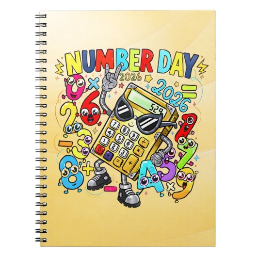 Nummerdag Wiskunde Notitieboek | Leuke Rekenmachin (Voorkant)
