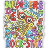 Nummerdag Wiskunde Sticker voor Kinderen UK Klaslo (Voorkant)