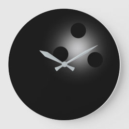 Nummerloze Black Bowling Ball-wandklok Grote Klok