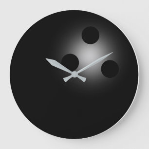 Nummerloze Black Bowling Ball-wandklok Grote Klok