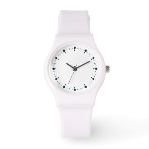 Nummerloze gezichtsherkenning met blauwe stippen horloge