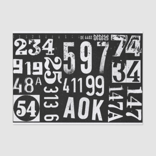 Nummerpapier voor meubelversnijding en collage tissuepapier (Voorkant)